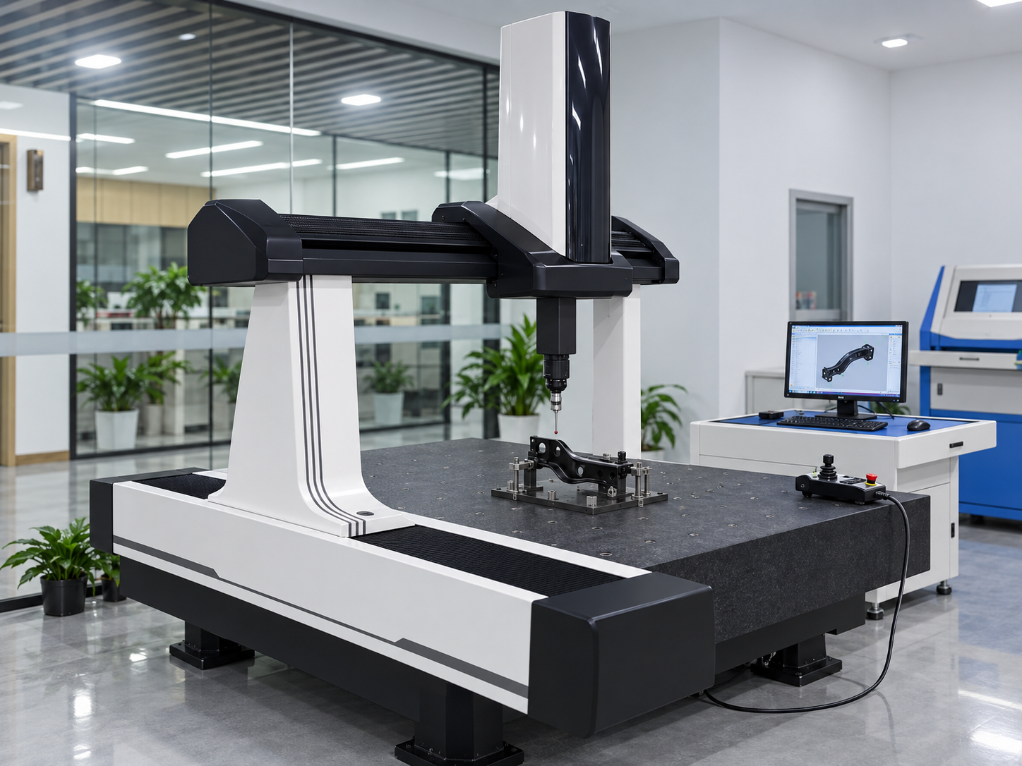 Coordinate measuring machine in a precision inspection setting